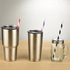 Dakoufish 12 Piece 9 Inch Reusable Plastic Thick Drinking Straws BPA Free Mason Jar Straws Big Stripe (9inch Black)