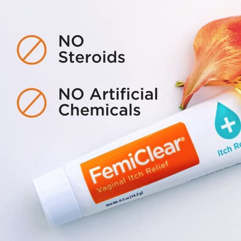 FemiClear Vaginal Itch Relief | Effective Organic Ingredients | External Itch Relief Ointment | Feminine Hygiene Products | Vaginal Health Cream| Relieves Dryness| Feminine Products - 0.85 Oz