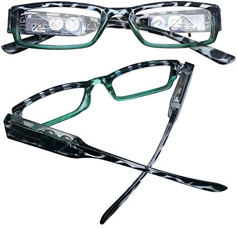 Reading Glasses with Light Bright LED Readers with Lights Reading Glasses Lighted Magnifier Nighttime Reader Compact Full Frame Eyewear Clear Vision Unisex Clear Vision Lighted Eye Glasses?+400