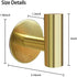 Biomoty Brushed Gold Adhesive Wall Hooks 2 Packs, Heavy Duty Sticky Towel Hooks for Bathroom Kitchen Door, Wall Mounted Stick on Hook for Coat Towels Keys Robe (Gold)