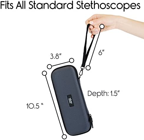 Vive Precision Stethoscope Hard Case - Protective Carry Cover with Handle - Travel Holder for Sphygmomanometer - Fits Vive Precision 3M Littmann Classic III, Lightweight II S.E, MDF Acoustica Deluxe