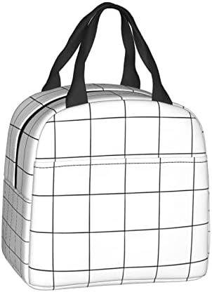White Checkered Bags, Reusable Snack Bag Food Container For Boys Girls Men Women School Work Travel Picnic Waterproof Outdoors Game Handbags For Adults