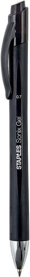 Staples 651254 Sonix Retractable Gel-Ink Pens Medium Point Black Dozen (13561-Cc)