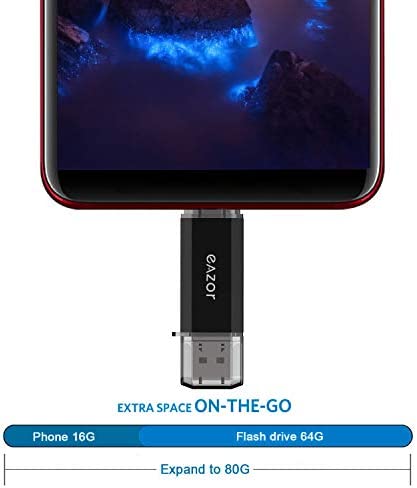 Type C Flash Drive, 64GB 2 in 1 OTG USB C+ USB 3.0 Dual Drive Waterproof Memory Stick with Keychain Metal for Computer, MacBook,Google's Chromebook Pixel,Samsung Galaxy (TYPE-C64GB)