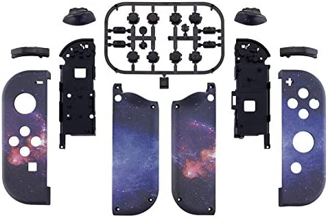 eXtremeRate Soft Touch Grip Nebula Galaxy Joycon Handheld Controller Housing with Full Set Buttons, DIY Replacement Shell Case for Nintendo Switch & Switch OLED Joy-Con – Console Shell NOT Included