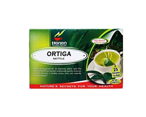 Hanan Peruvian Secrets 100% Natural Nettle | 25 Tea Bags | Naturally help Symptoms of Arthritis, Rheumatism, Anemia and Urinary Tract (1 Pack)