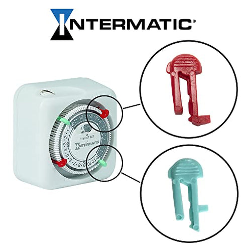 Intermatic Cycle Timer Clock ON/Off Plastic Switch Trippers - TN, PB, TB Series, 4 Red, 4 Green