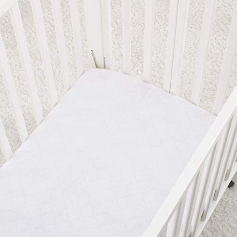 Carter's Water Resistant Quilted Mini Crib Fitted Mattress Pad, White