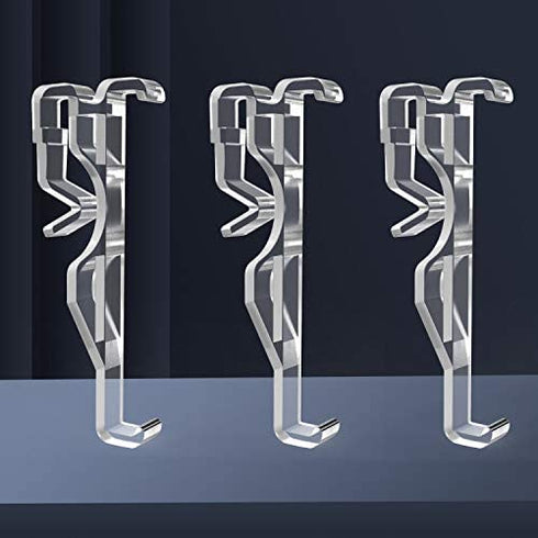 Jetec Valance Clips 2.5 Inch Blind Valance Clips Hidden Window Valance Clips Clear Plastic Valance Retainer Clips for Home Window Blinds (20)