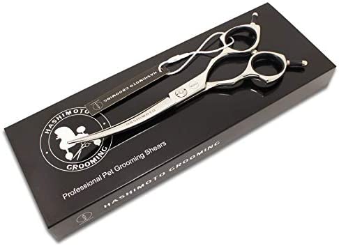 HASHIMOTO Curved Scissors For Dog Grooming,6.5 inches,Design For Professional Groomer.