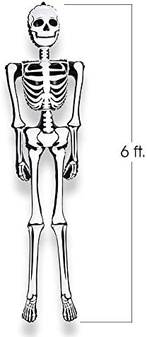 ArtCreativity Halloween Skeleton Inflate Decoration - 6ft Tall - Cute and Creepy Home Decor - for Indoor and Outdoor Use - Halloween Party Supplies, Contest Prize for Kids