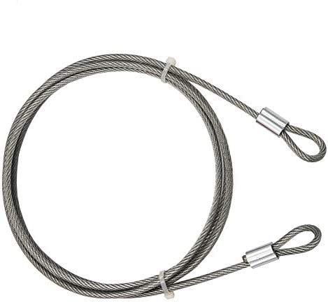 DGOL 2 Packs 5/32 inch (4mm) 304 Stainless Steel Coated Luggage Security Lock Double Loop End Bicycle Padlock Safety Cable Wire Length 70 inch