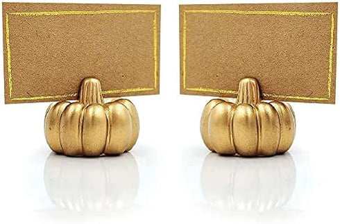 Kate Aspen Fall Decor Mini Gold Pumpkin Place Card Holder (Set of 6), Perfect for Thanksgiving Table Decor, Fall Themed Weddings, Bridal Brunches