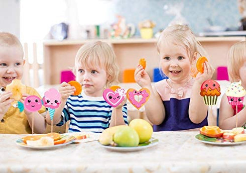 WaaHome Valentines Stickers for Kids 207pcs Smile Face Heart Candy Cupcake Ice Cream Stickers for Kids Party Decor School Classroom Reward Scrapbooking Supplies