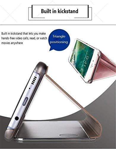 LEMAXELERS Samsung Galaxy S21 Ultra Case Slim Mirror Design Clear View Flip Bookstyle Ultra Slim Protecter Shell with Kickstand Protective Cover for Samsung Galaxy S21 Ultra Mirror PU PU Blue