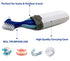 Denture Case,Denture Cups Bath, Toothbrush with hard denture, Dentures Container with Basket Denture Holder for Travel,Mouth Guard Night Gum Retainer Container (Blue)