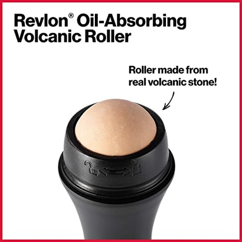 Face Roller by Revlon, Oily Skin Control for Face Makeup, Oil Absorbing, Volcanic Reusable Facial Skincare Tool for At-Home or On-the-Go Mini Massage