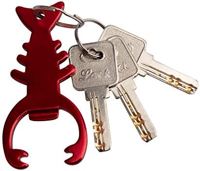 SWATOM Lobster Keychain Bottle Opener Beer Opener Tool Key Tag Chain Ring Accessories