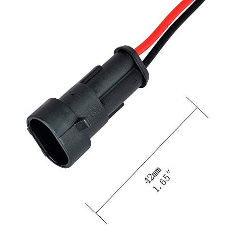 MUYI 5 Kits 2 Pin Connector 18AWG Waterproof Wire Connector 1.0mm² Quick Disconnect Wire Connectors 1.5mm Series Automotive Waterproof Electrical Connectors Wire Quick Connectors