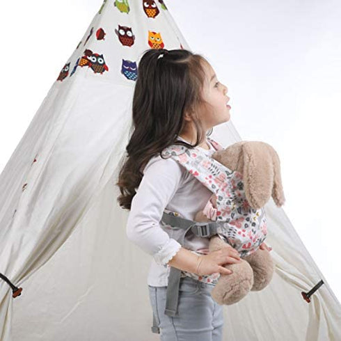 GAGAKU Baby Doll Carrier Front and Back Stuffed Animal Carriers for Little Girls - Pink