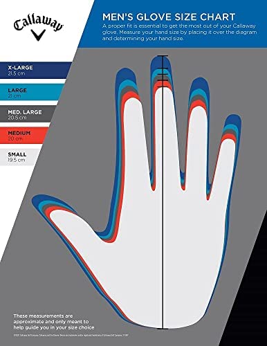 Callaway Golf Men's Weather Spann Premium Synthetic Golf Glove (X-Large, Single, White, Worn on Right Hand)