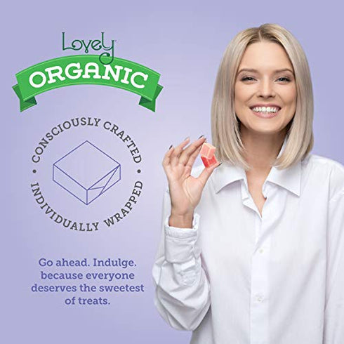 ORGANIC Sour Chewy Candies - Lovely Candy Co. 5oz Bag - Raspberry, Apple & Cherry Sour Candy Flavors | NO HFCS, GLUTEN or Fake Ingredients, 100% VEGAN!