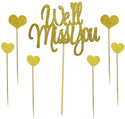 We’ll Miss You Cake Topper for Retirement,Graduation,Going Away Party Cake Decorations Supply