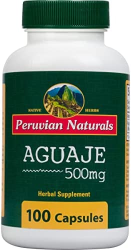 Aguaje 500mg - 100 Capsules - Peruvian Naturals | Moriche Palm Fruit Powder from Peru (Buriti in Brazil)