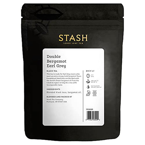 Stash Tea Double Bergamot Earl Grey Premium Loose Leaf Black Tea, 3.5 Ounces