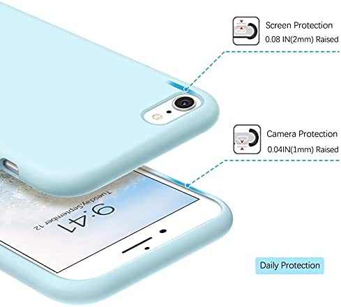 YINLAI iPhone SE 2022 Case 5G,iPhone SE 2020 Case,iPhone 8 Case iPhone 7 Case Slim Liquid Silicone Non Slip Shockproof Cover Soft Bumper Protective Phone Case for iPhone SE 3rd/SE 2nd Gen/8/7,Fog Blue