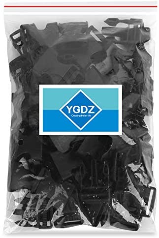 1 Inch Buckles, YGDZ 30 Pack Plastic Buckles Quick Release Parachute Buckles for Backpack Strap Webbing Belt, Black