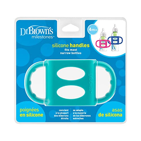 Dr. Brown’s® Milestones™ 100% Silicone Baby Bottle Handles, Narrow, Turquoise, 1 Pack, 4m+