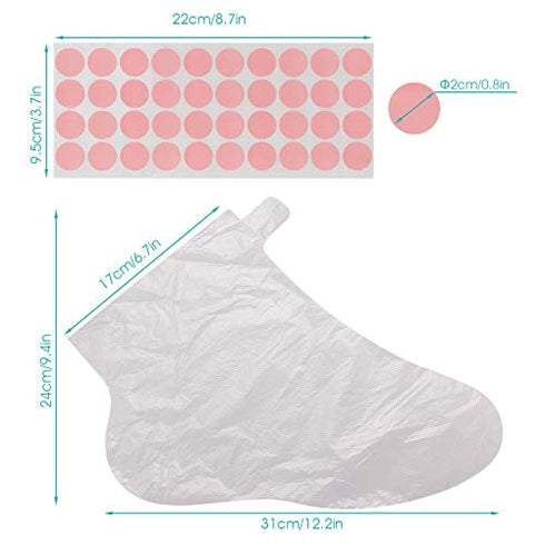 Segbeauty Paraffin Bath Liners for Foot, 200 Counts Plastic Foot Covers, Booties for Feet Thermal Foot Liners, Therabath Foot Protectors with 200 Stickers for Snug Closure, Wax Therapy Foot Bags