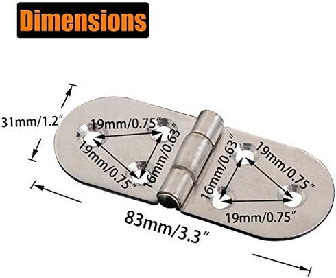4Pcs 90 Degree Solid Hinge ?Cabinet Door Hinges, Flush Cabinet Hinges? with Screws ?Silver?