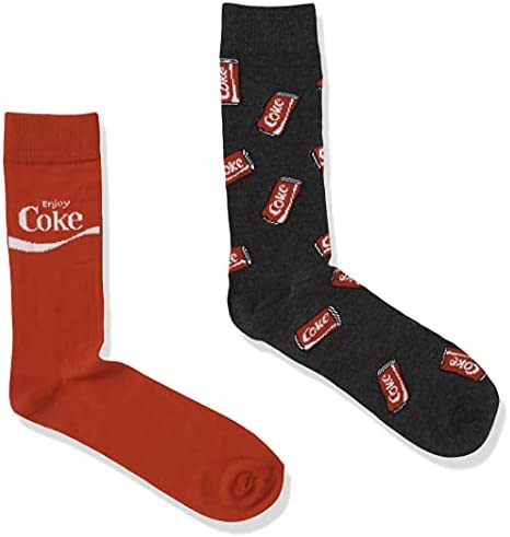 Coca-Cola Brands Men's 2 Pack Crew Socks