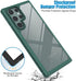 Casus Shockproof Designed for Samsung Galaxy S22 Ultra Case Clear Translucent Hard Back with Soft Bumper Edge Slim Protective Thin Phone Cover Compatible for Samsung S22 Ultra 5G Case (Green)