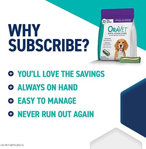 Oravet Dental Hygiene Chews for Medium Dogs 25-50Lbs 14Count
