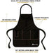 ApronMen - Hangry Definition - Funny BBQ Apron for Dads - 1 Size Fits All Chef Quality Cotton 4 Utility Pockets, Adjustable Neck and Extra Long Waist Ties - Black Color