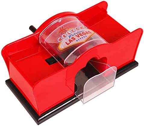 KANGAROO Manual Card Shuffler for Blackjack, Uno, Poker, Omaha; Quiet, Easy to Use Manual Card Mixer, Hand Cranked, Casino Equipment Card Shuffling Machine for Playing Cards, (2-Deck) of Cards Holder