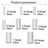 Ruikarhop 290PCS (AWG 12 10 8 6 4 2 1 2/0) 2/0-12 Gauge Wire Ferrules Kits Silver Plated Copper Crimp Connector Non Insulated Ferrules Pin Cord End Terminal