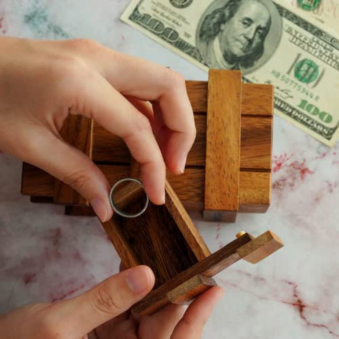 BSIRI Secret Puzzle Box for Adults Magic Money Holders for Adults and Card Wooden Secret Compartments Gift Cards Case Holder Japanese Puzzle Boxes Case Gifts