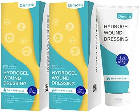 Dimora 2 Packs 6oz Hydrogel First Aid Ointment, Burn Injory Soothing Gel, Skin Repair Cream for Emergency Burn, Postoperative Incisions, Bruises, Debridement Wound Care