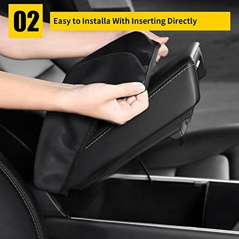 AOMSAZTO Armrest Cover for Civic Honda 2012-2015 Black Center Console Pad for Civic
