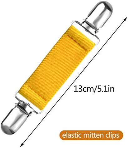 18 Pieces Winter Mitten Clips Elastic Fit Dress Clips Elastic Hat Clip Kids Glove Clips Stainless Steel Small Short Mitten Clips Strong Metal Mitten Glove Clips for Kids Baby Toddler Children Adults
