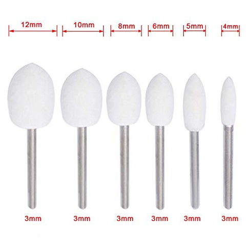 Polishing Buffing Wheels Set,Wool Felt Mounted Mandrel Grinding Bits Grinder Head Polish Watch Jewelry Rotary Tool Accessories Attachment - for Dremel 1/8 Inch Shank ?38Pieces ?