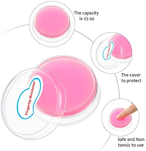 10 Pieces Rubber Fingers with 1/2 Oz Fingertip Moistener, Non-Slip Fingertips Thick Reusable Finger Protector for Paper Bills Document Counting Collating Sorting Task