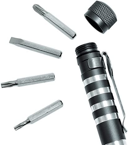 Kershaw TX-Tool (TXTOOL); 4.8 in. Single-Position Multifunction Magnetic Bit Driver; Includes T-6, T-8, T-10, 2 Phillips and Slotted Screwdriver Bit; 1.1 oz, Black
