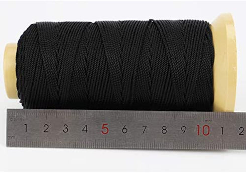 328 Feet Twisted Nylon Line Twine String Cord for Gardening Marking DIY Projects Crafting Masonry (Black, 1.5mm-328 feet)