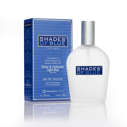 Shades of Blue for Men our Version of Dolce & Gabanna Light Blue EDT,White,3.4 Fl Oz (Pack of 1)