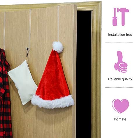 4 Pieces PC Plastic Door Wreath Hanger for Front Door for Christmas Wreath Over The Door Hanger, 12 Inch (Clear)